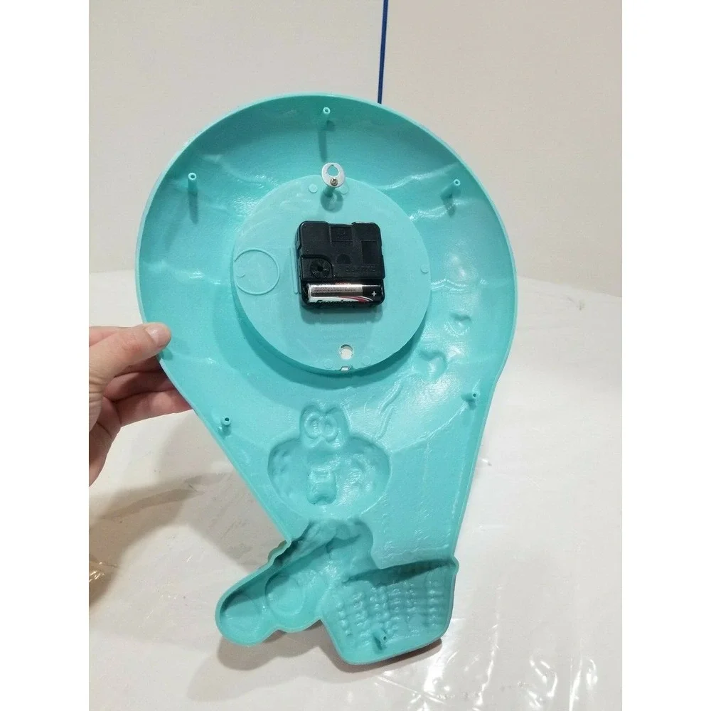 Vintage Clock Quartz Eleco Frog in Air Balloon Plastic Colorful Kids Bedroom 14